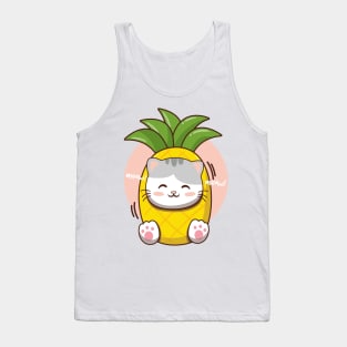 Cute Pineapple Cat Tank Top